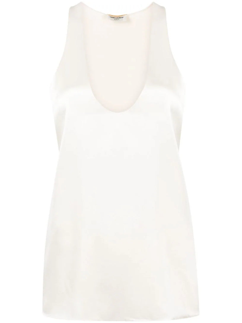 Saint Laurent Tank top in silk satin crepe