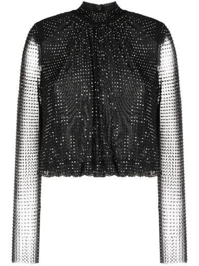 Rhinestone Mesh Top