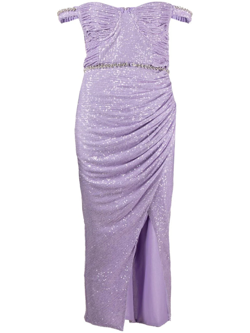 Lilac Sequin Midi Dress