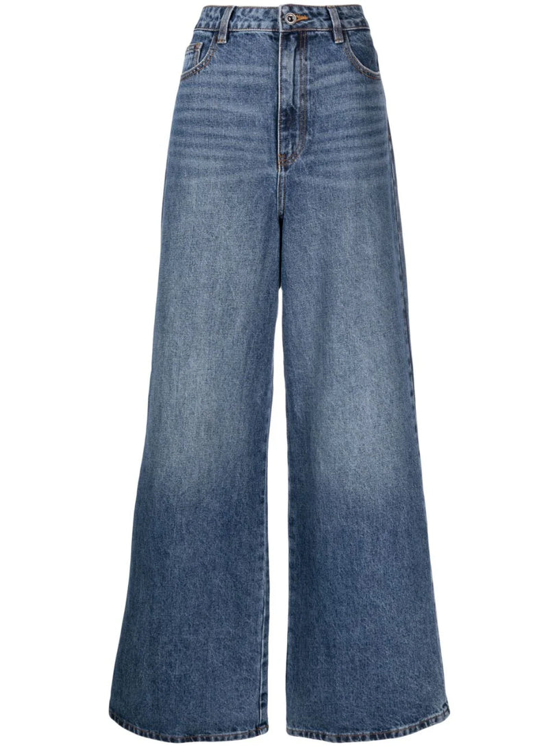 SELF PORTRAIT Wide leg denim jeans