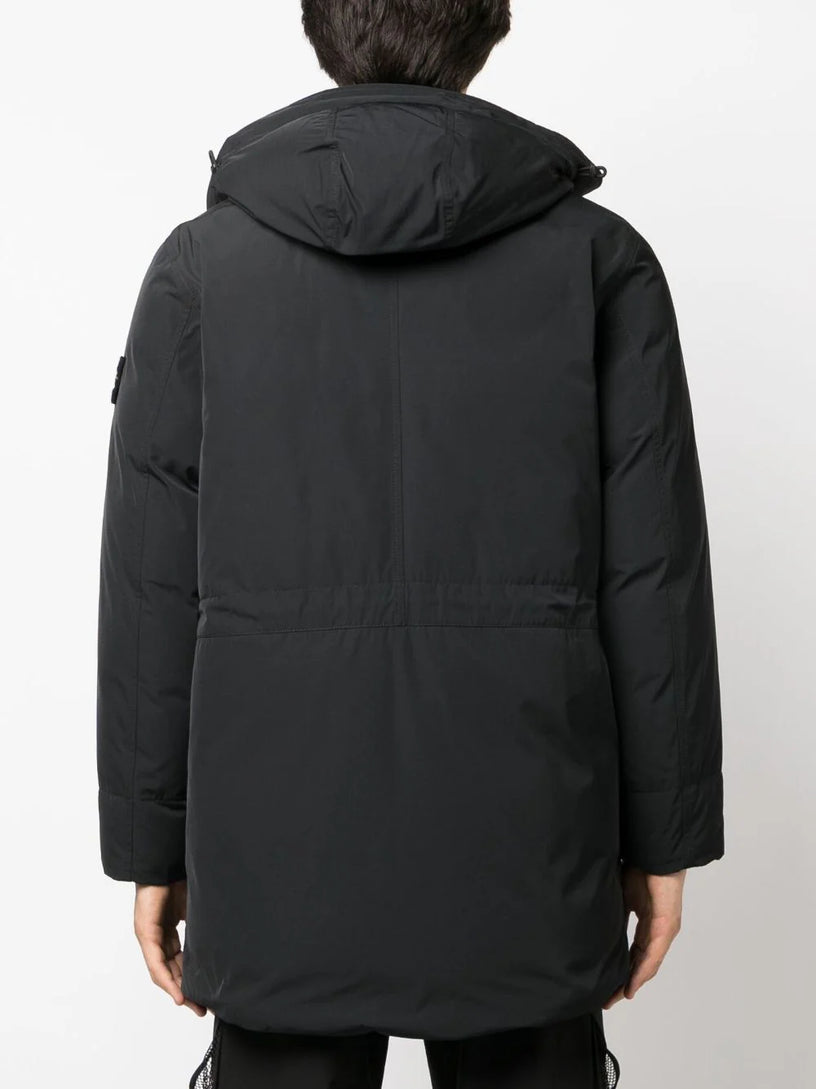 Compass-patch padded coat