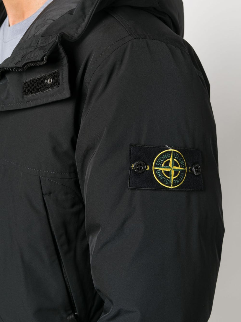 Compass-patch padded coat