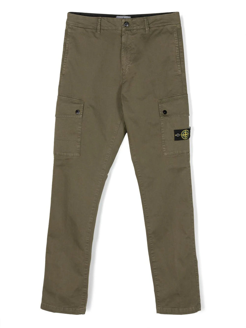 Compass-badge slim-fit cargo trousers