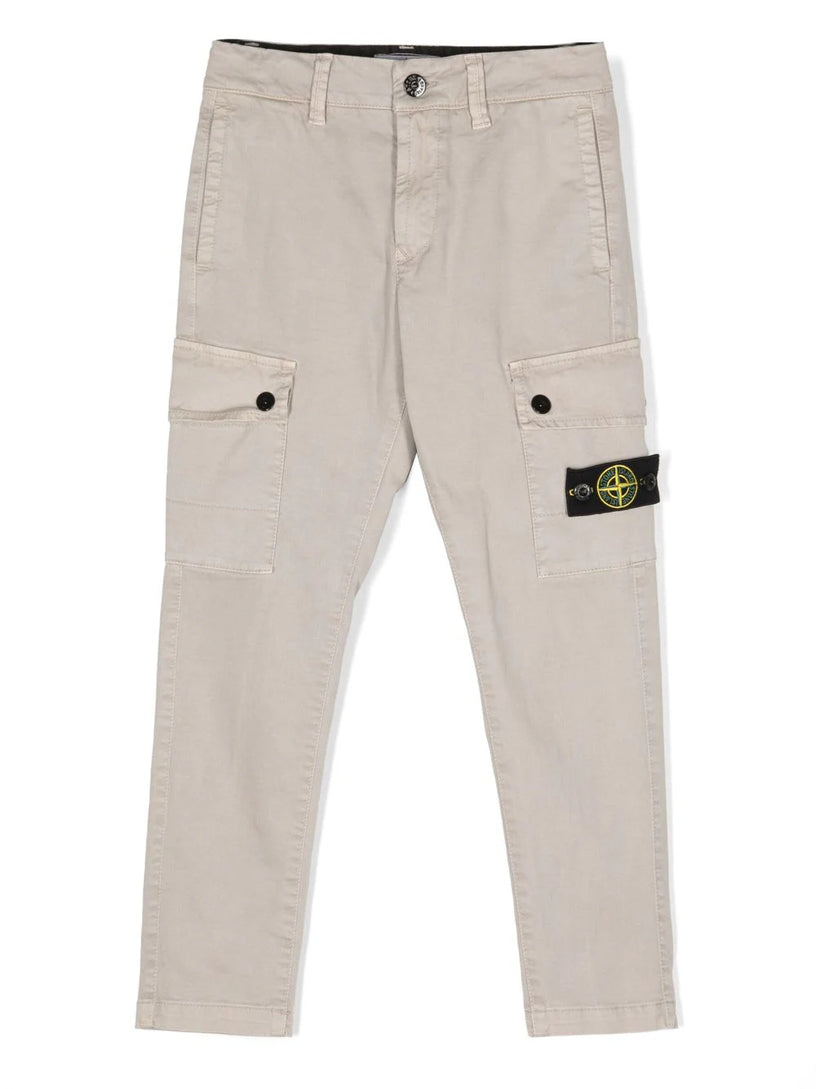 Compass-badge slim-fit cargo trousers