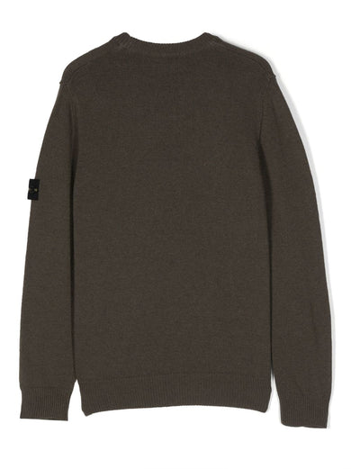 Compass-badge crew-neck jumper