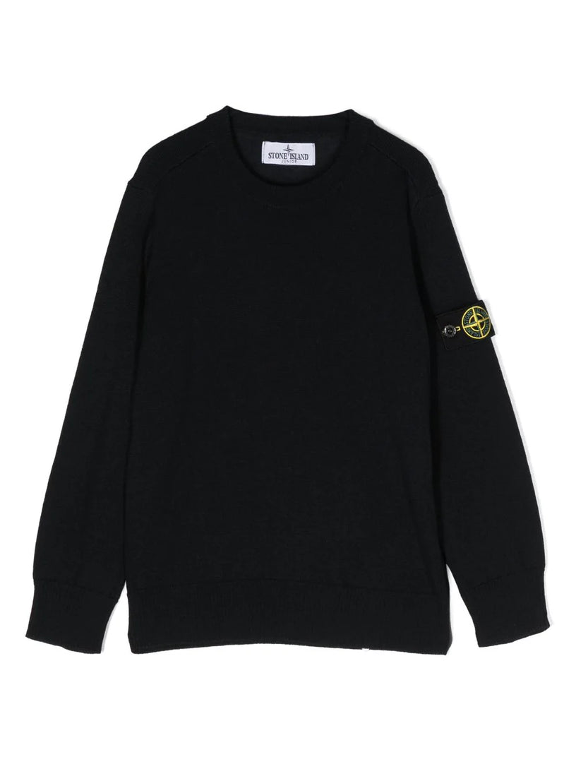 Compass-motif crew-neck jumper