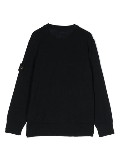 Compass-motif crew-neck jumper