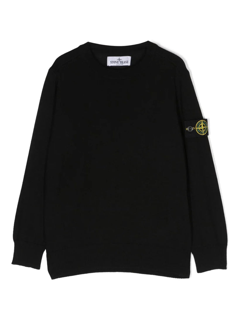 Compass-motif crew-neck jumper