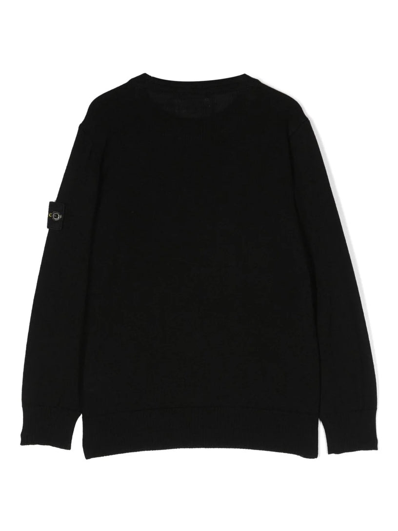 Compass-motif crew-neck jumper