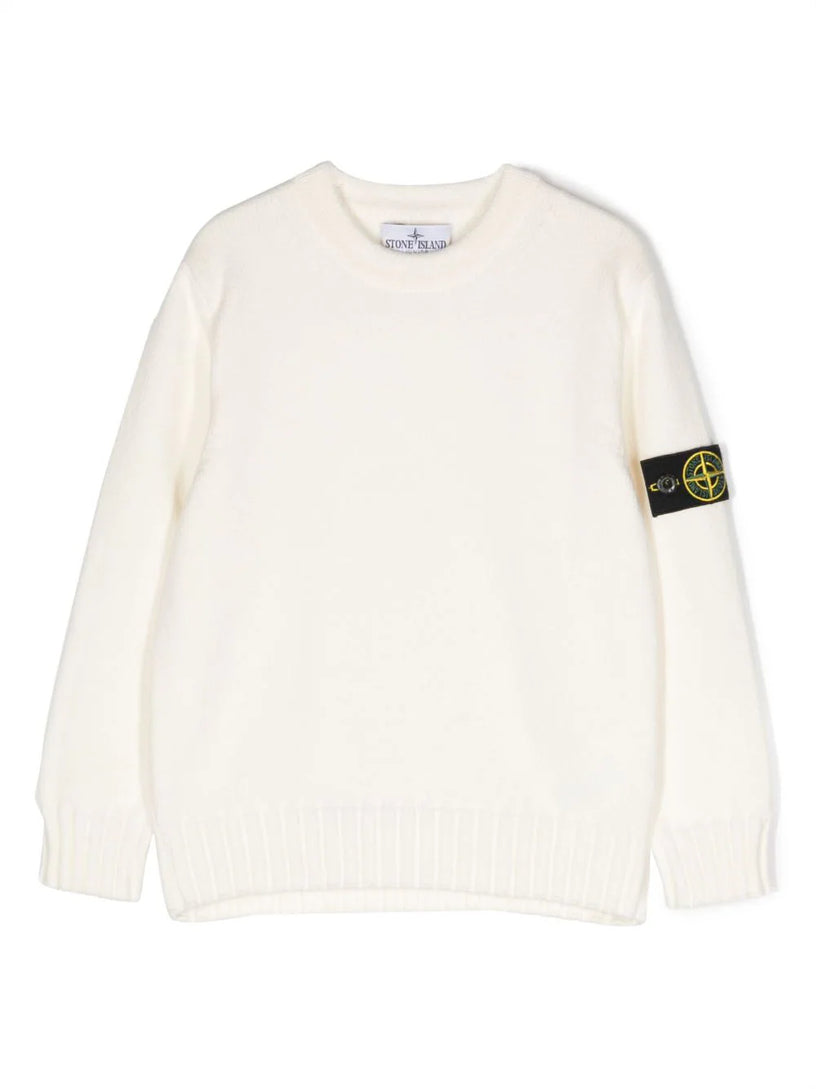 Compass-motif crew-neck jumper