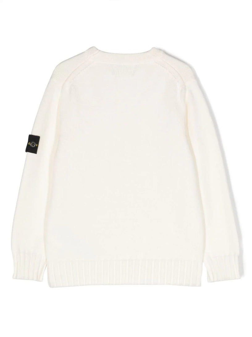 Compass-motif crew-neck jumper