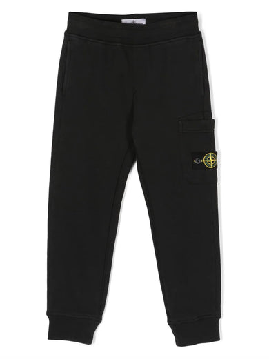 Compass-patch cotton track pants