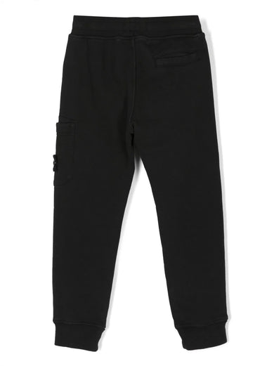 Compass-patch cotton track pants