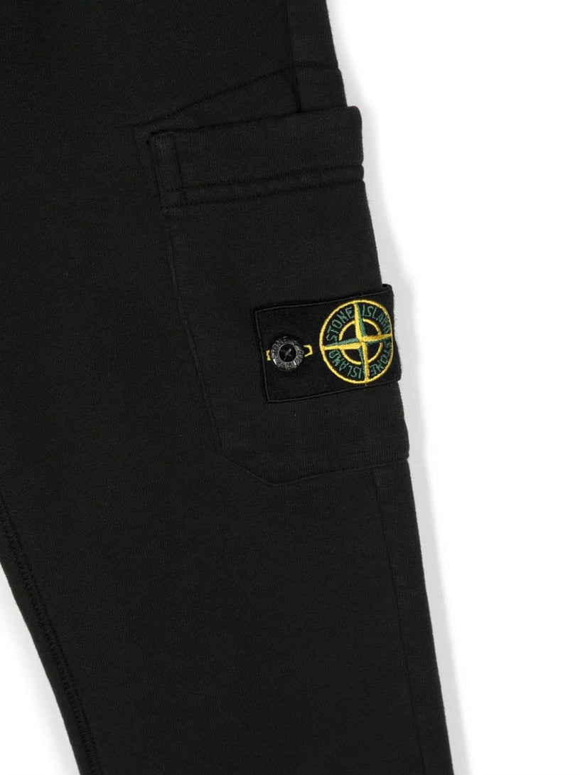 Compass-patch cotton track pants