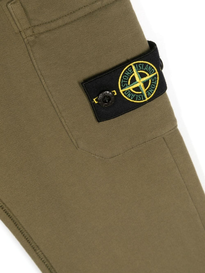 Compass-patch cotton track pants