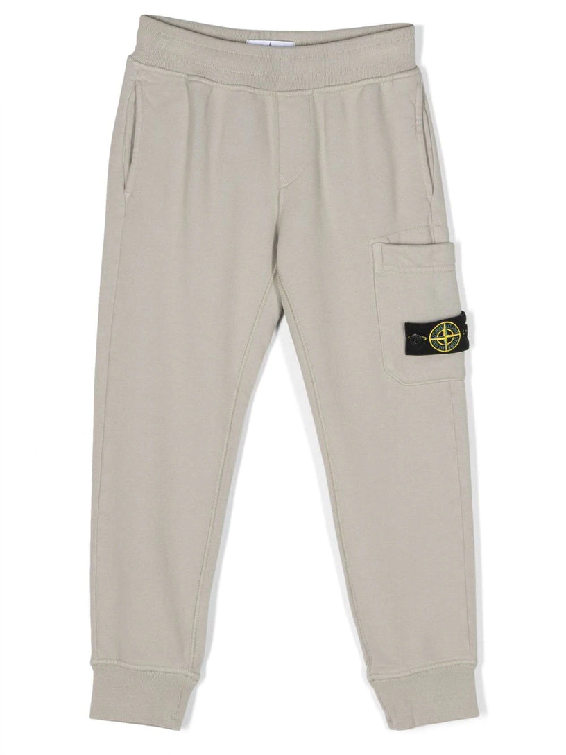 Compass-patch cotton track pants