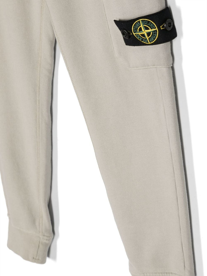 Compass-patch cotton track pants