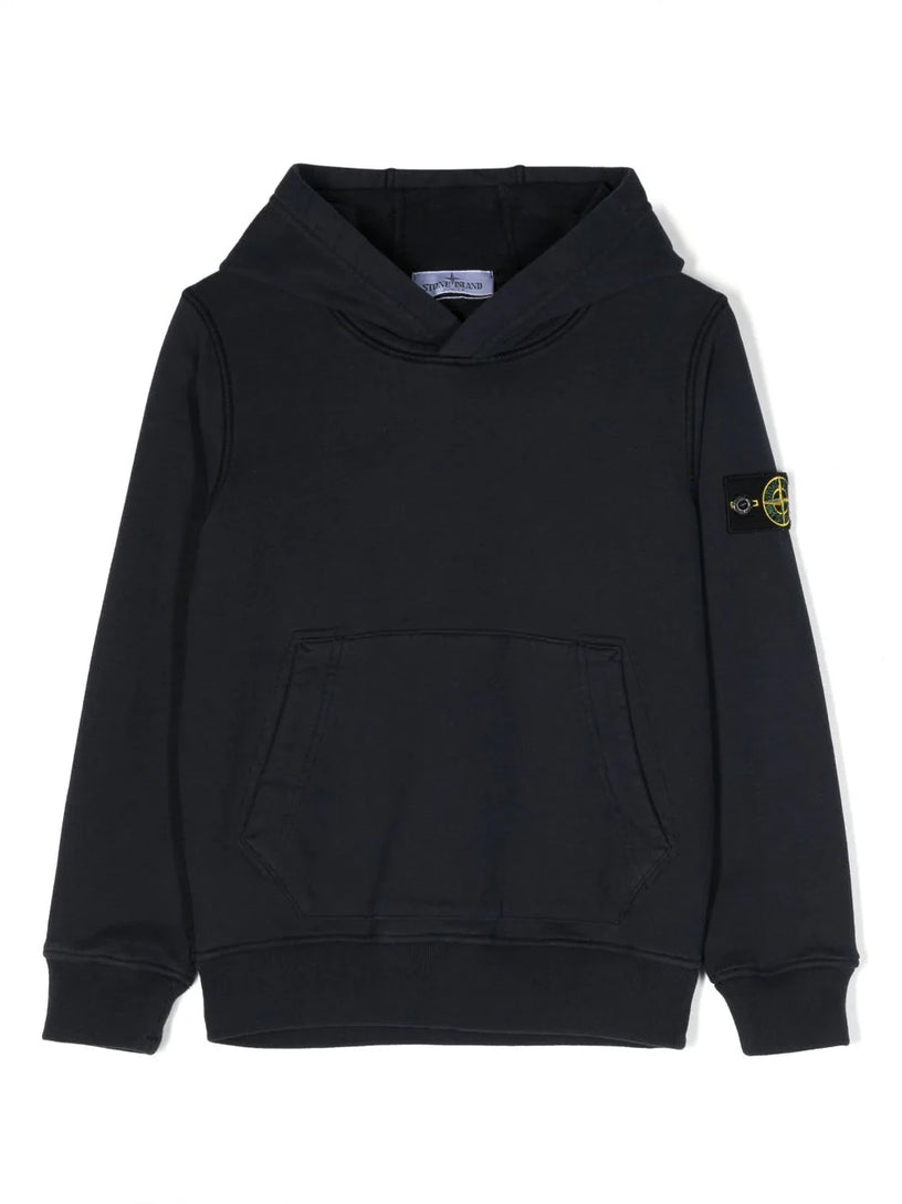 Compass-patch cotton hoodie