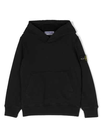 Compass-patch cotton hoodie