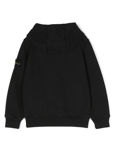 Compass-patch cotton hoodie