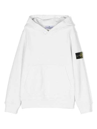 Compass-patch cotton hoodie