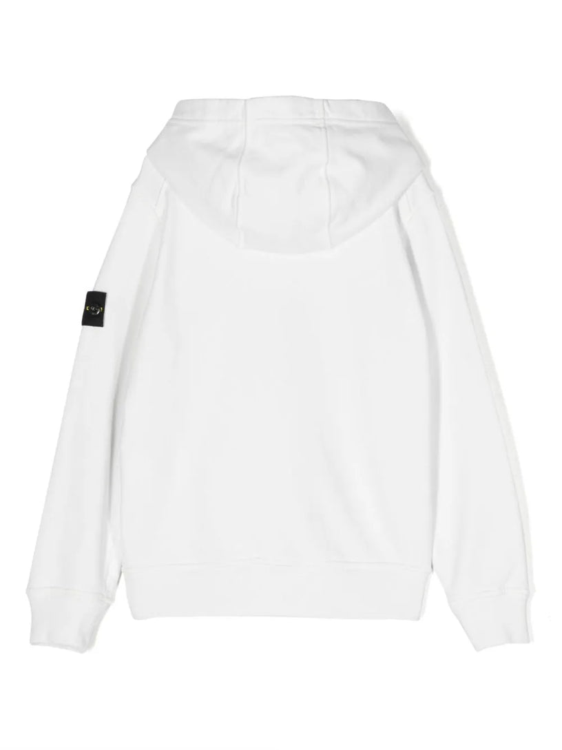 Compass-patch cotton hoodie