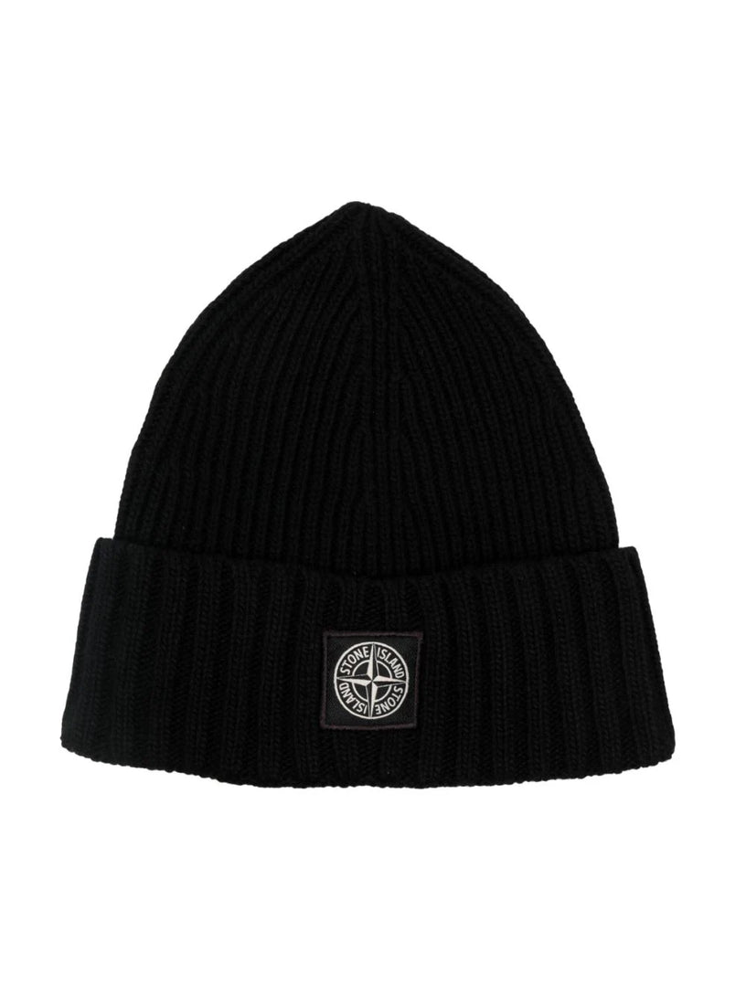 Compass-motif knit beanie