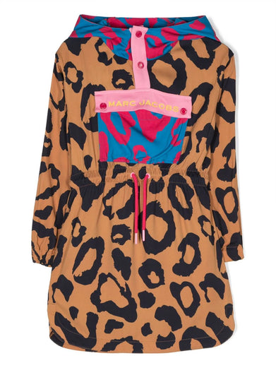 Cheetah-print hooded dress