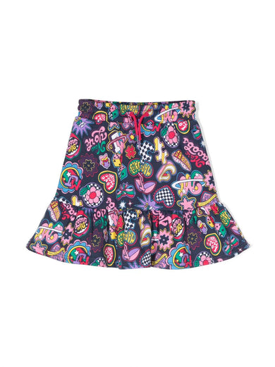 Patches-print skirt