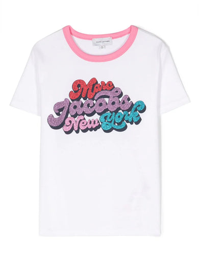 Glitter logo-print T-shirt