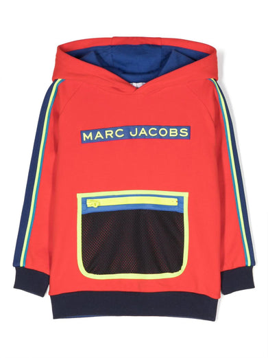 Colour-block logo-print hoodie