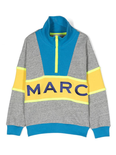 Colour-block half-zip sweatshirt