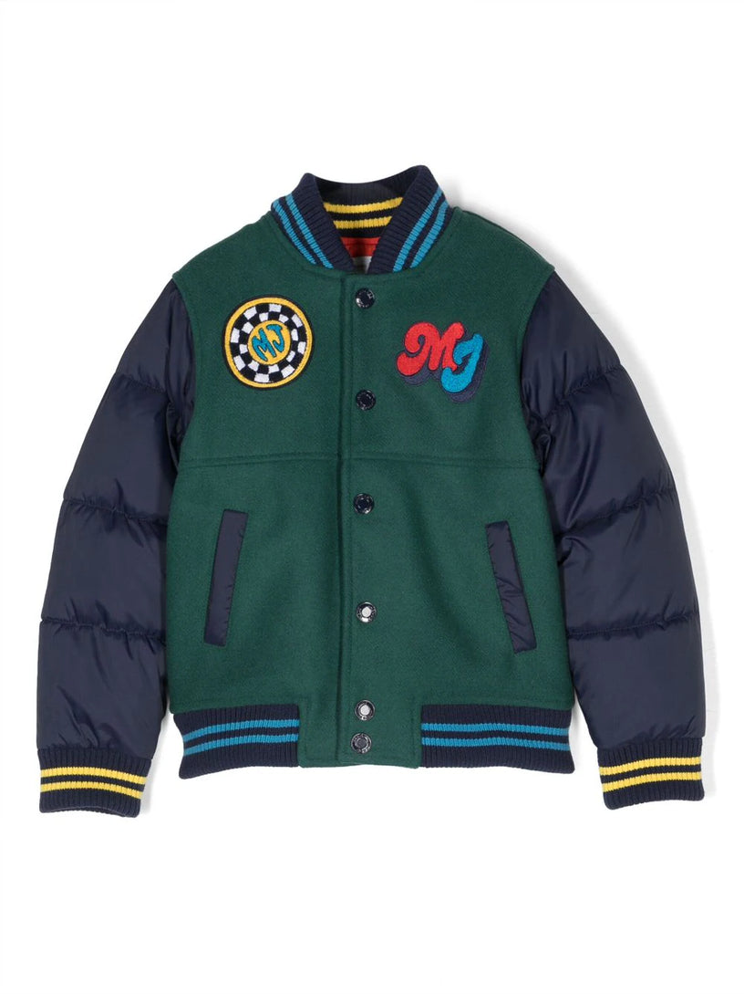 Patch-detailed bomber jacket