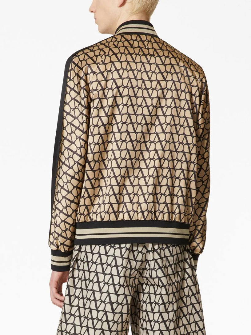 Bomber jacket with all-over Toile Iconographe print