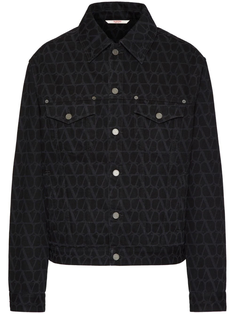 Valentino Garavani Denim jacket with all-over toile iconographe print