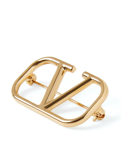 VLogo Signature metal brooch