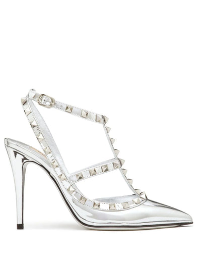 Rockstud mirror-effect pumps