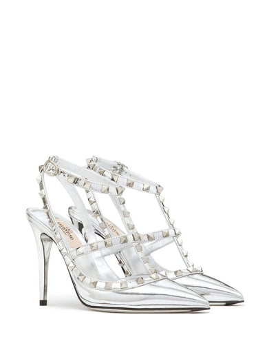 Rockstud mirror-effect pumps