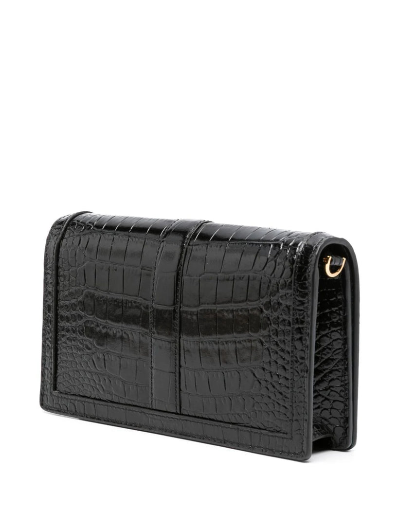 Croc-Effect Greca Goddess Mini Bag