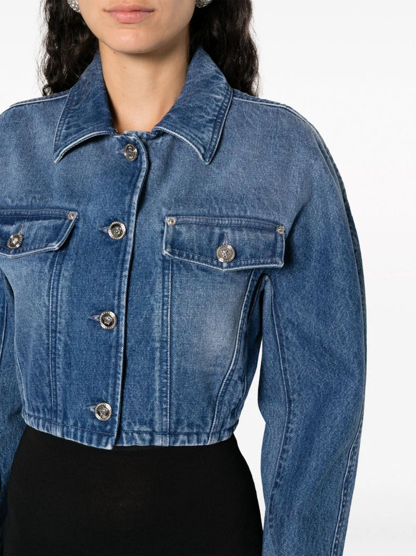 Rounded Crop denim jacket