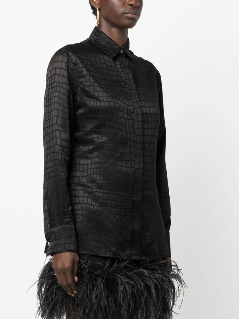 Croc-Devoré Silk Blend Shirt