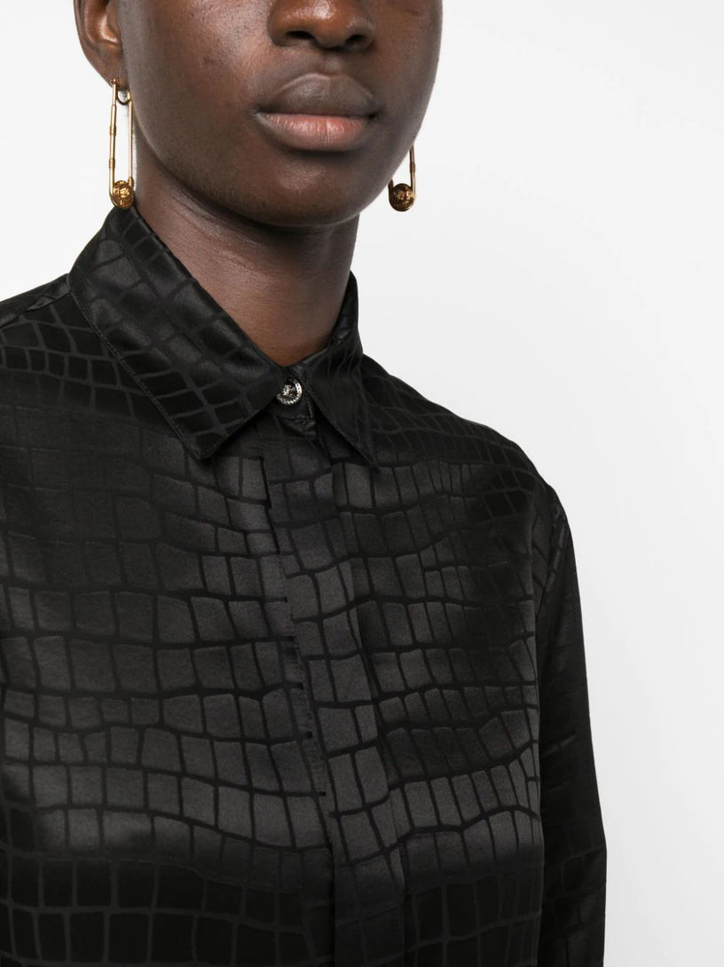 Croc-Devoré Silk Blend Shirt