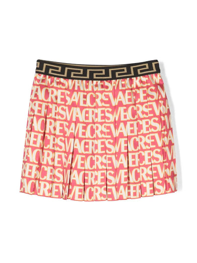 Versace Allover Kids Pleated Skirt