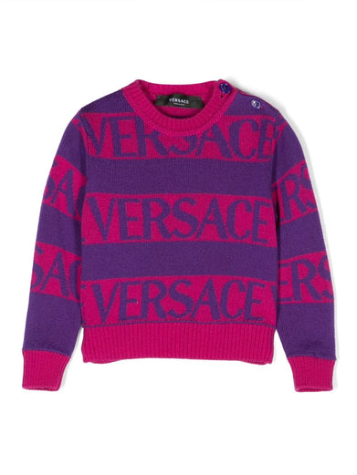 Versace Allover Striped Baby Jumper