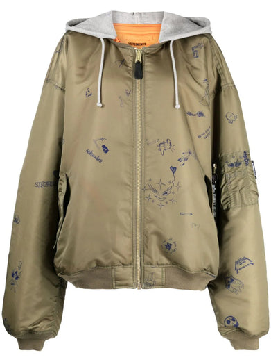 Scribbled Bomber Jacket