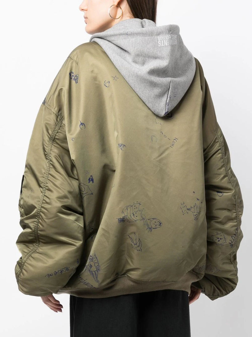 Scribbled Bomber Jacket