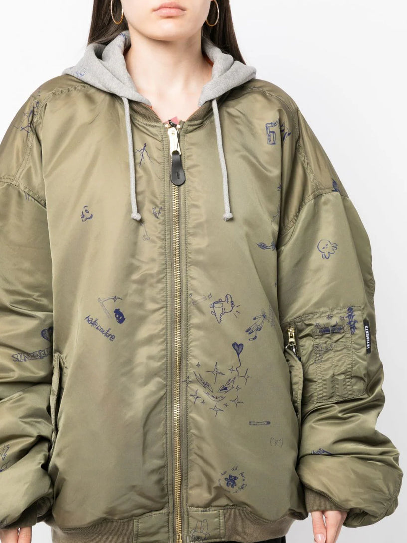 Scribbled Bomber Jacket