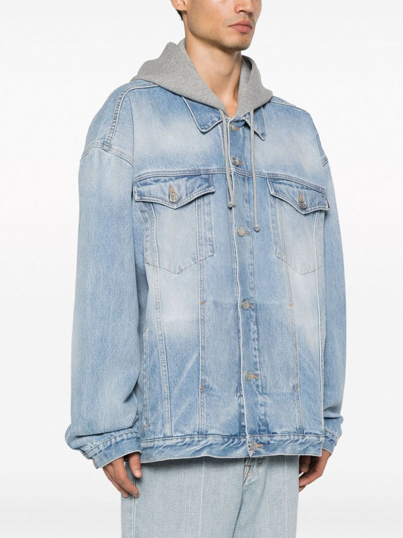 Denim jacket with hood