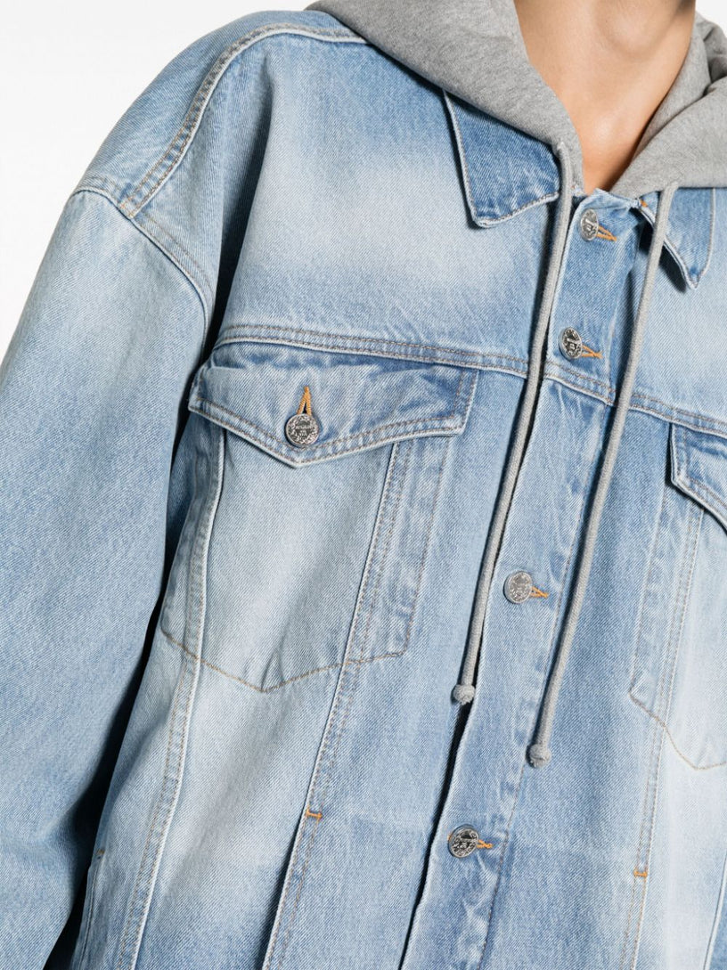 Denim jacket with hood