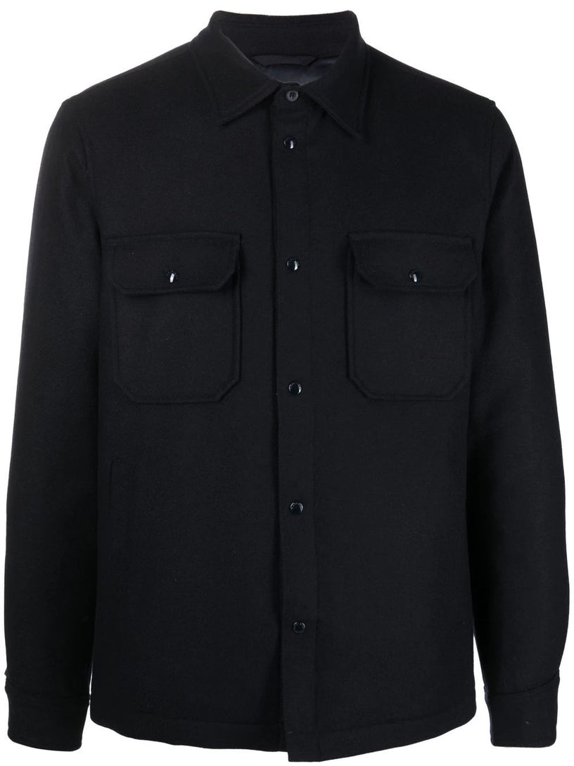 WOOLRICH Alaskan recycled melton wool overshirt